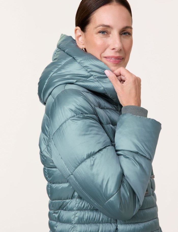 Gerry Weber Long quilted coat with an inlay Jakker Blå | OPAN7560