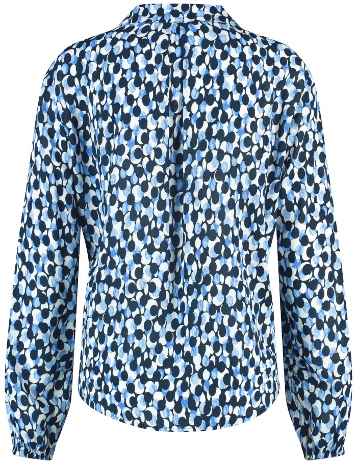 Gerry Weber Long sleeve blouse with a pleated detail Bluse Blå | SIJX7750