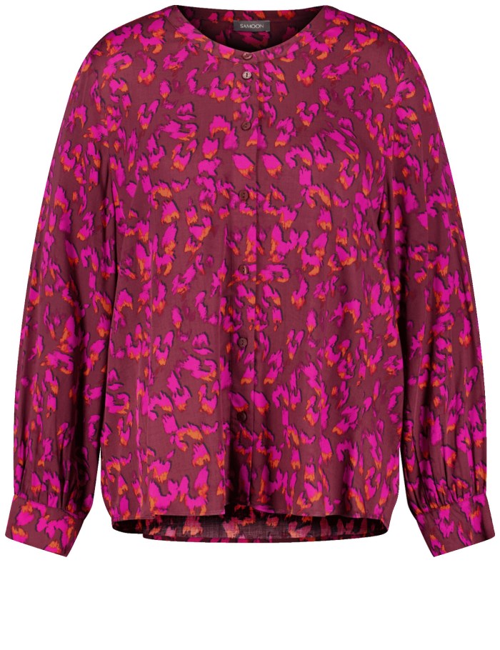 SAMOON Long sleeve blouse with an all-over print Bluse Rosa | KRUP0936