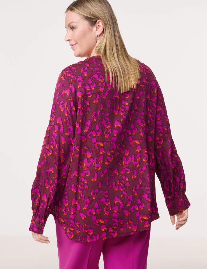 SAMOON Long sleeve blouse with an all-over print Bluse Rosa | KRUP0936