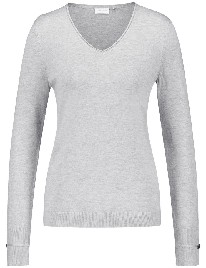 Gerry Weber Long sleeve jumper in a sustainable fine knit Strikkevarer Grå | CYVA9141