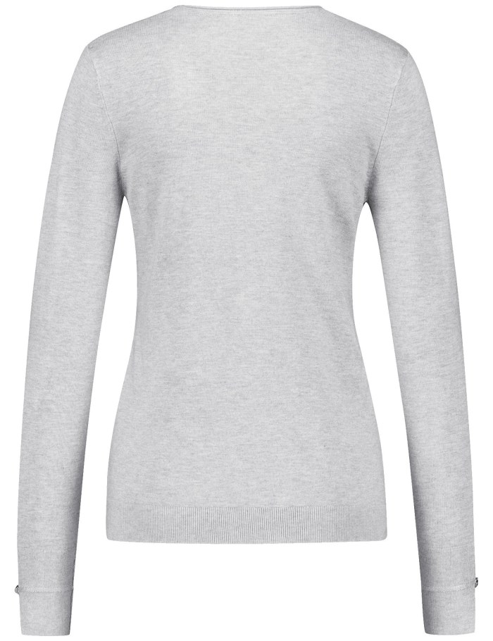 Gerry Weber Long sleeve jumper in a sustainable fine knit Strikkevarer Grå | CYVA9141