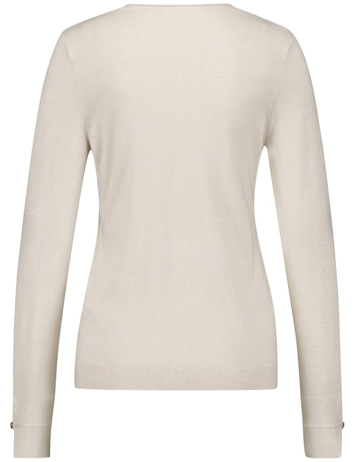 Gerry Weber Long sleeve jumper in a sustainable fine knit Strikkevarer Beige | ZFQS8927