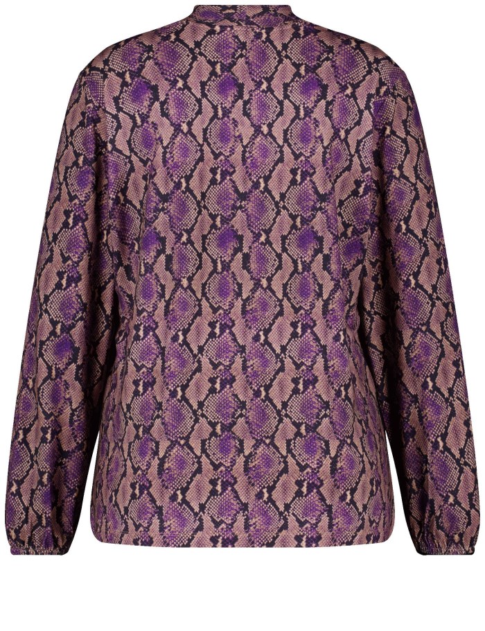 SAMOON Long sleeve top with a colourful snakeskin print T-skjorte Lilla | ZCZJ1447