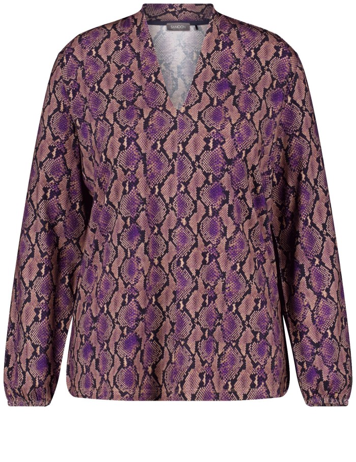 SAMOON Long sleeve top with a colourful snakeskin print T-skjorte Lilla | ZCZJ1447