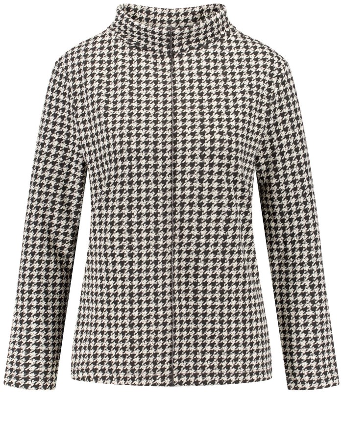 Gerry Weber Long sleeve top with a houndstooth pattern Strikkevarer Multicolor | ZRHZ1326