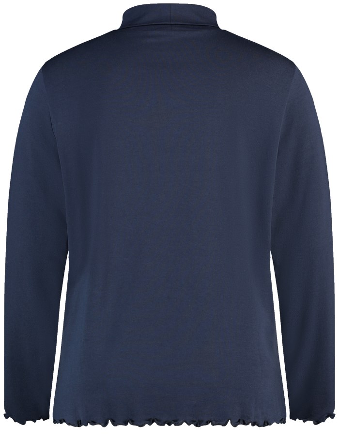 SAMOON Long sleeve top with a stand-up collar T-skjorte Blå | BLIK2392