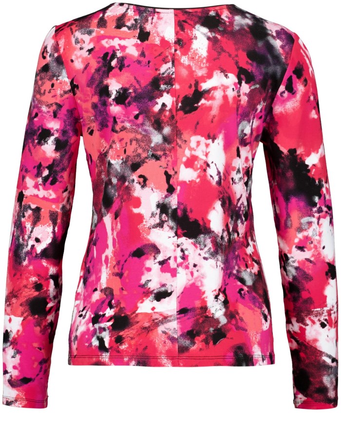 TAIFU Long sleeve top with an abstract print T-skjorte Rød | GFDH1213