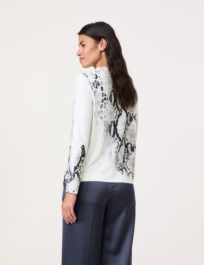 Gerry Weber Long sleeve top with lurex details T-skjorte Hvite | LYBH0687