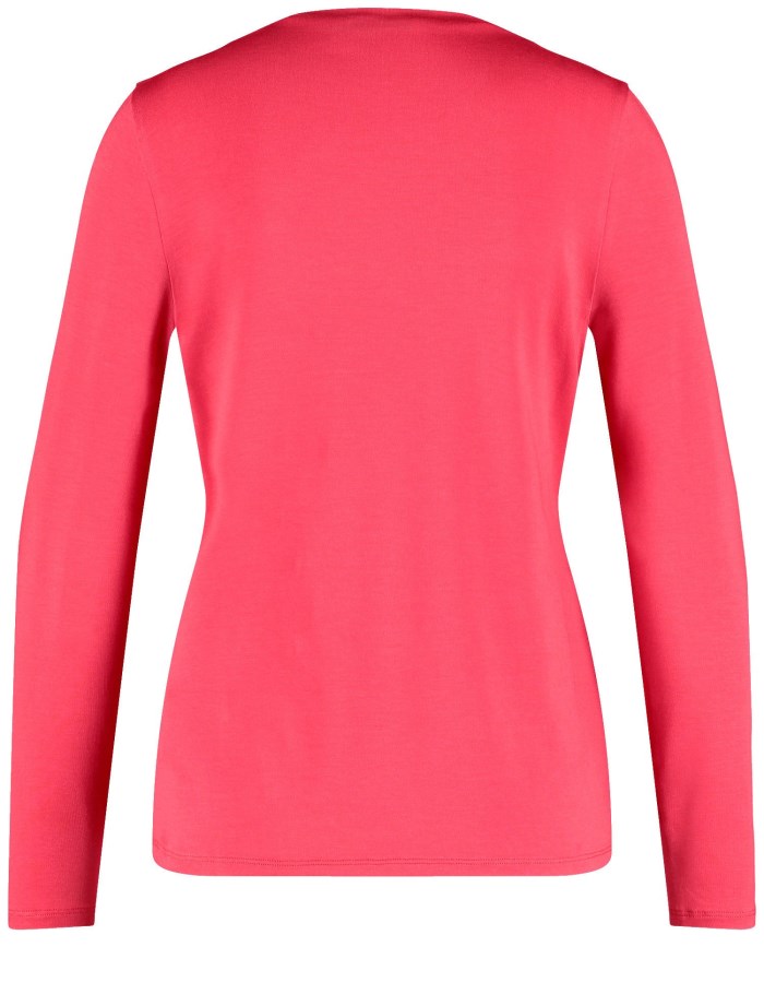 TAIFU Long sleeve top with side shoulder gathers T-skjorte Rød | IANM5414