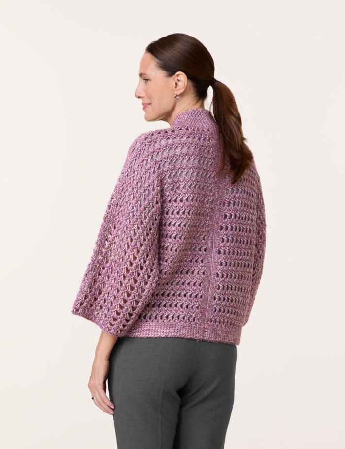 Gerry Weber Loose, openwork cardigan Strikkevarer Lilla | TIFO5019