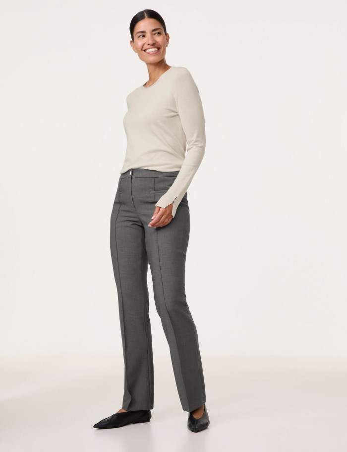 Gerry Weber MAR꞉LIE FLARED FIT cloth trousers Bukser Grå | ZQJJ3194