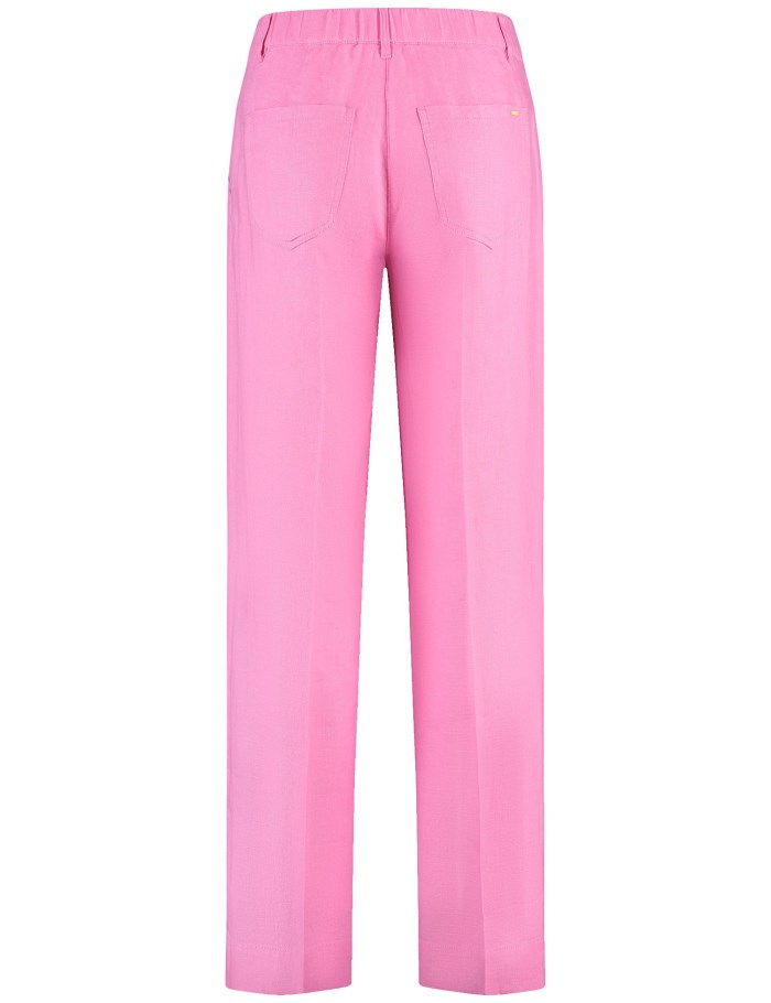 Gerry Weber MIR꞉JA WIDE LEG linen trousers with an elasticated waistband Bukser Rosa | RCNL0383