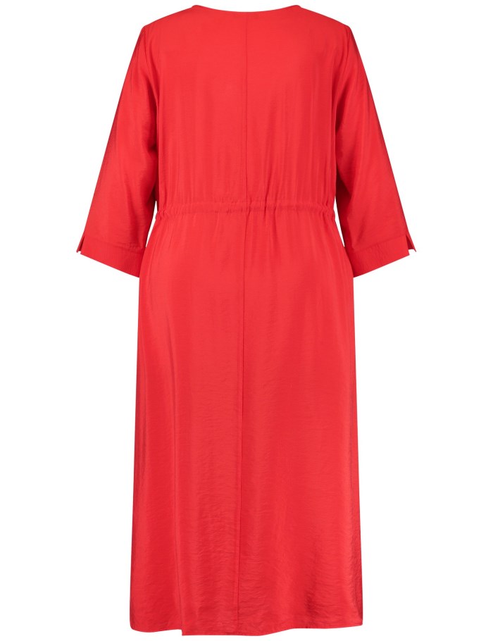 SAMOON Midi dress with 3/4-length sleeves and drawstring Kjole Rød | SSAG9270