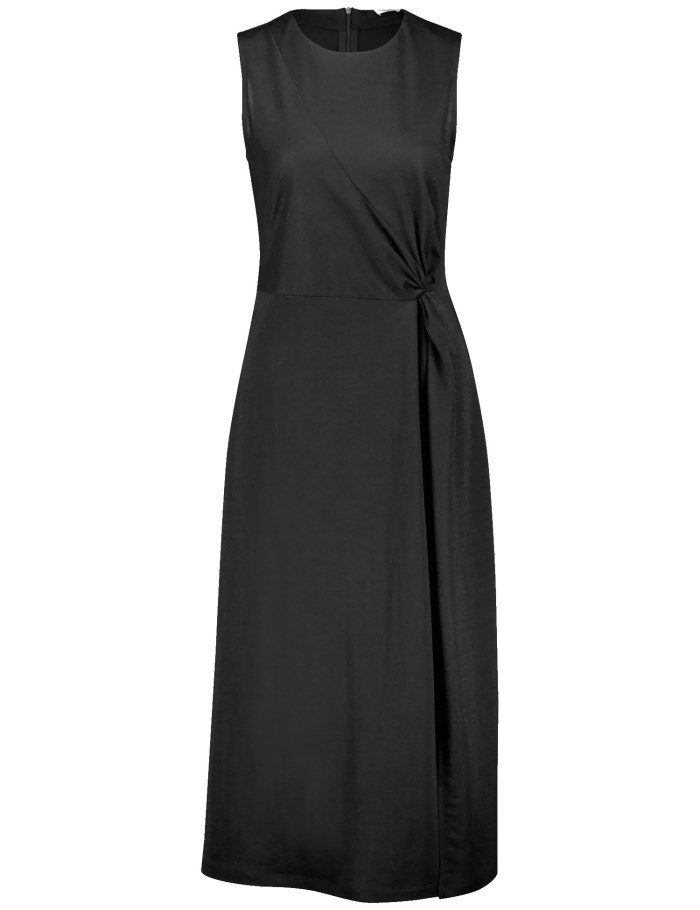 Gerry Weber Midi dress with a knotted detail Kjole Svarte | VWYQ0076