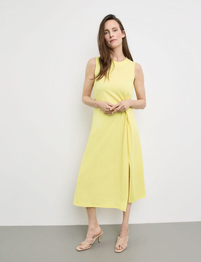 Gerry Weber Midi dress with a knotted detail Kjole Gul | IDWA0957