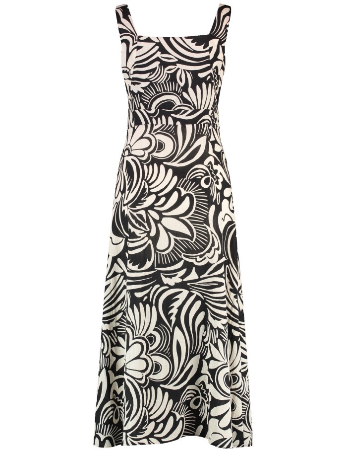 Gerry Weber Midi dress with a knotted detail Kjole Svarte | FXZJ0352