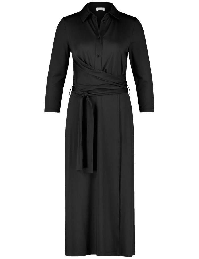 Gerry Weber Midi dress with a wrap effect Kjole Svarte | VJXV5690