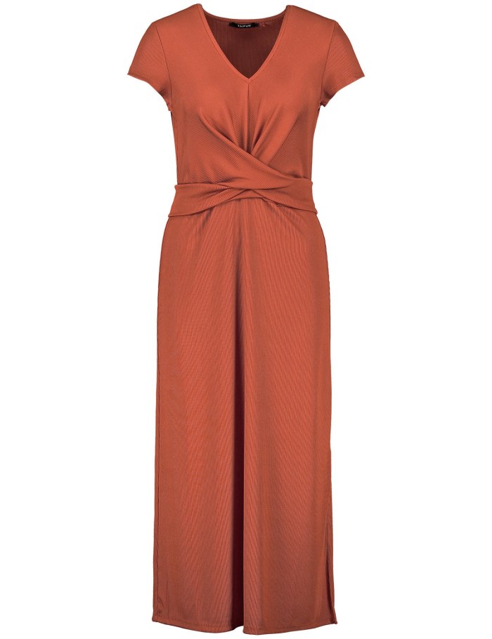 TAIFU Midi dress with a wrap effect Kjole Brune | OFBH2482