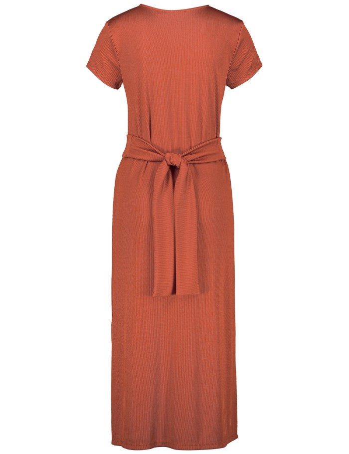 TAIFU Midi dress with a wrap effect Kjole Brune | OFBH2482