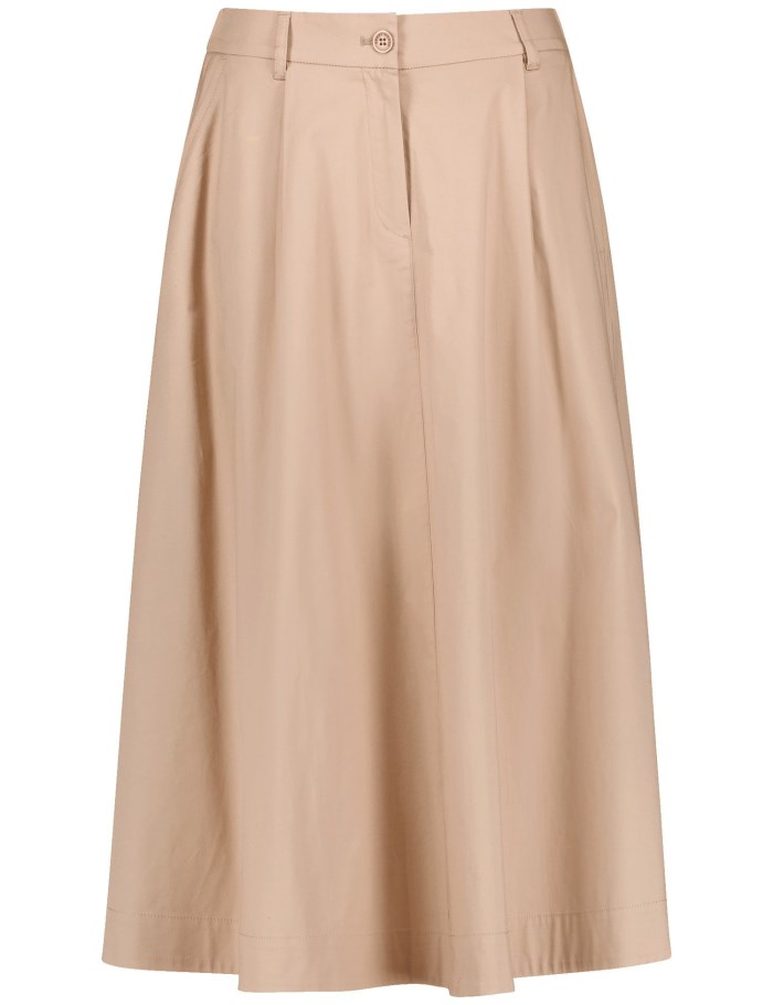 Gerry Weber Midi skirt with waist pleats Skjørt Beige | WNXR5035