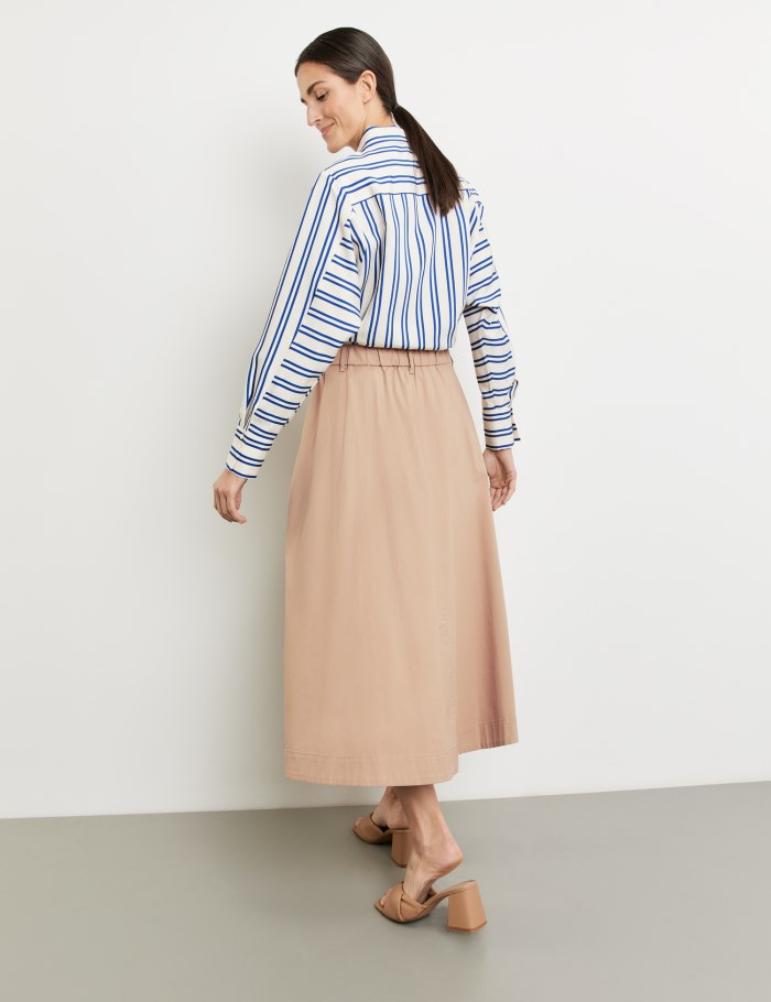 Gerry Weber Midi skirt with waist pleats Skjørt Beige | WNXR5035