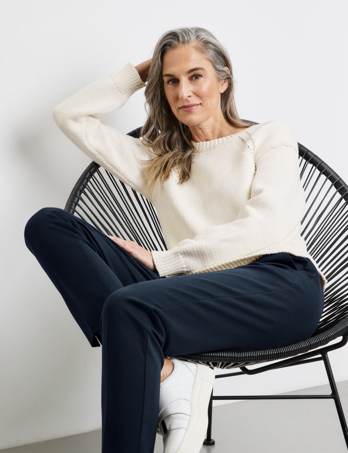 Gerry Weber Modern knitted jumper Strikkevarer Hvite | TQVX9922