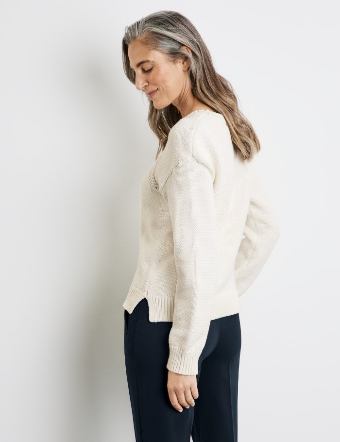 Gerry Weber Modern knitted jumper Strikkevarer Hvite | TQVX9922