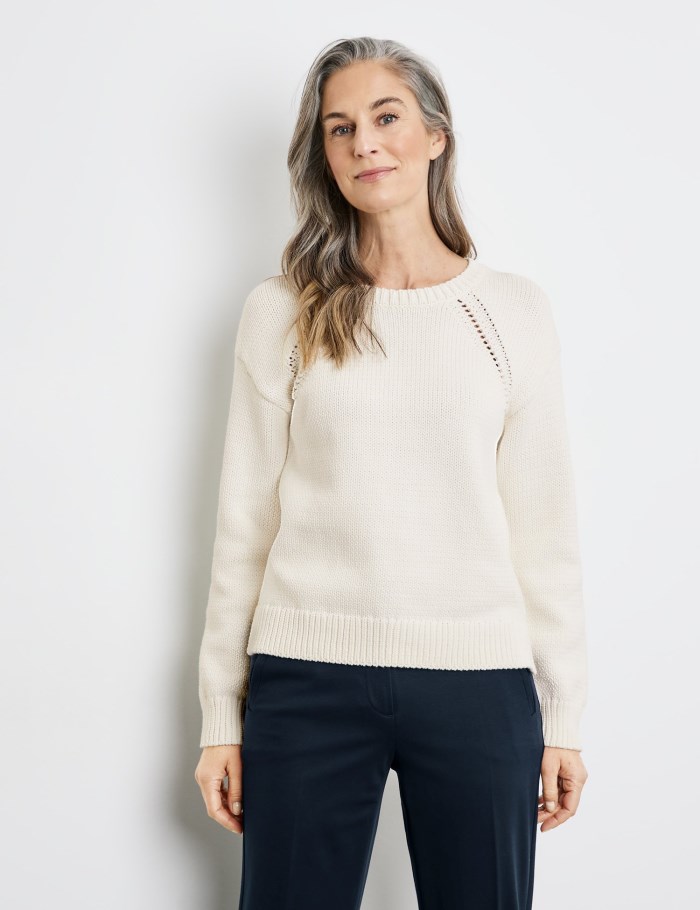 Gerry Weber Modern knitted jumper Strikkevarer Hvite | TQVX9922