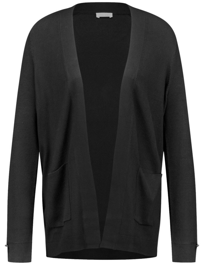 Gerry Weber Open cardigan in a fine knit Strikkevarer Svarte | QNHW8499