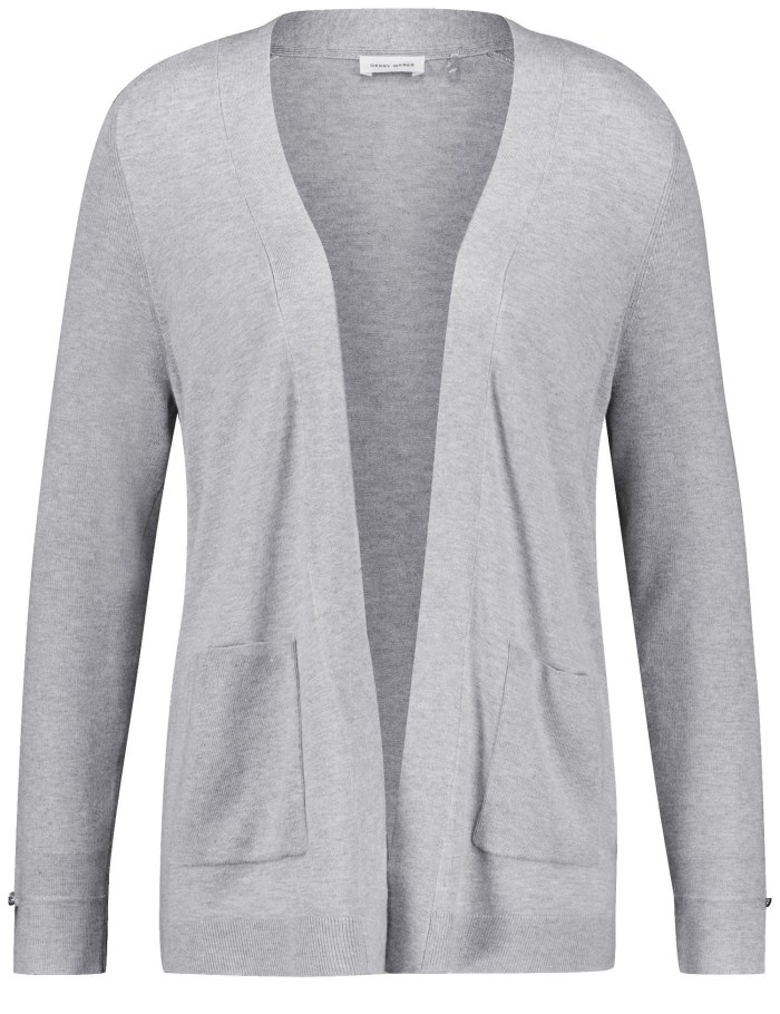 Gerry Weber Open cardigan in a fine knit Strikkevarer Grå | EBTK3285