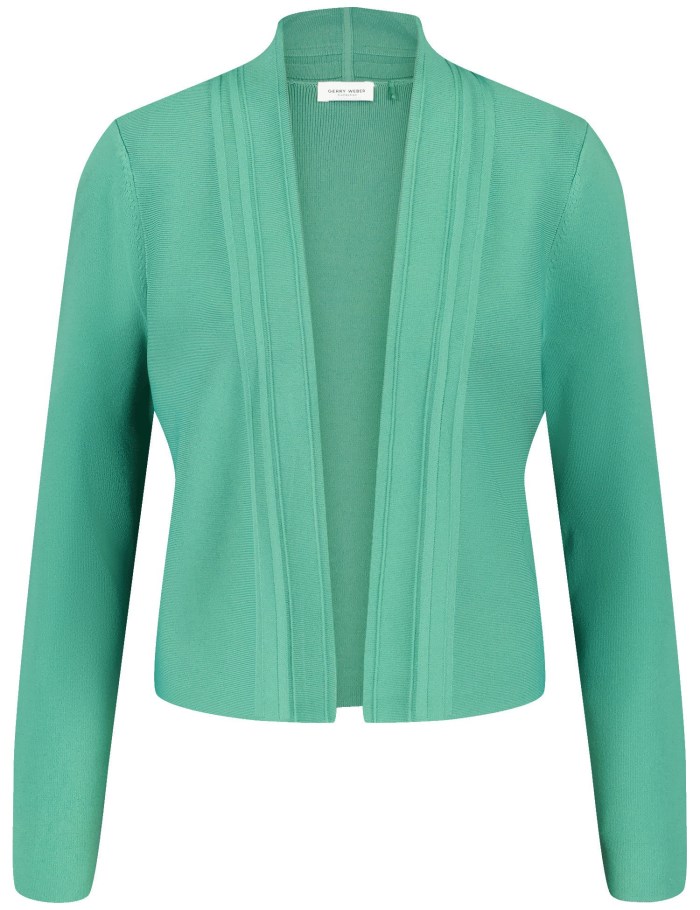 Gerry Weber Open cardigan in a fine rib knit Strikkevarer Grønn | SLEB7364