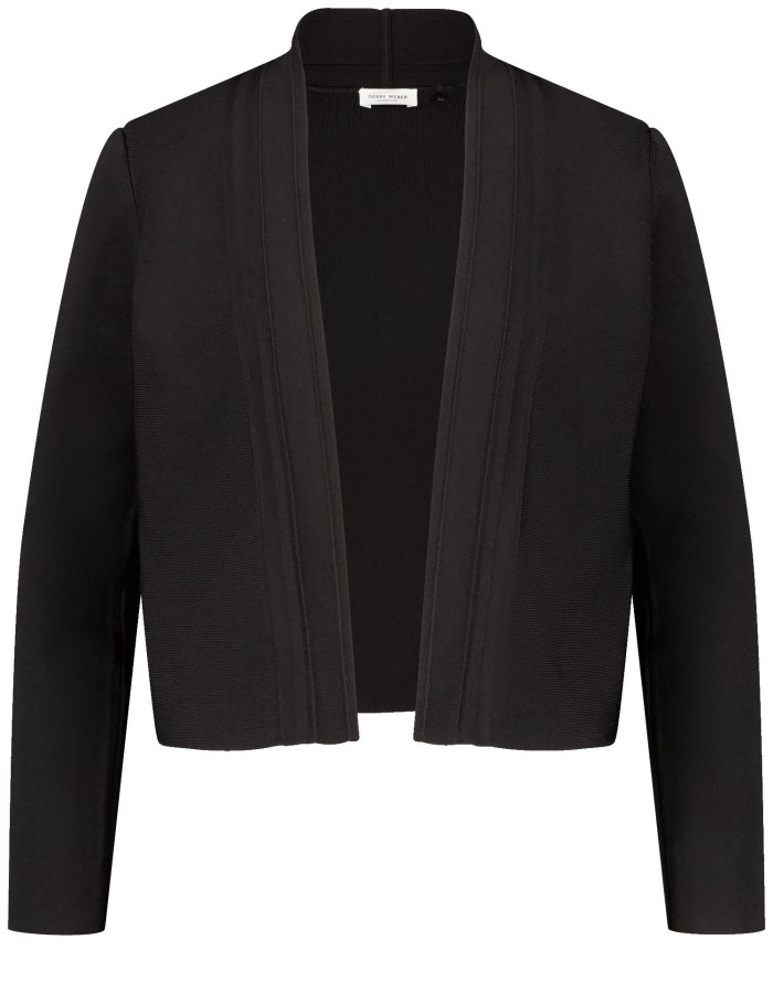 Gerry Weber Open cardigan in a fine rib knit Strikkevarer Svarte | ZLJR9950