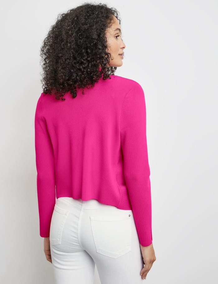 Gerry Weber Open cardigan in a fine rib knit Strikkevarer Rosa | RHYA4234