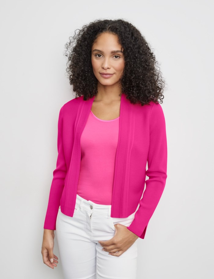 Gerry Weber Open cardigan in a fine rib knit Strikkevarer Rosa | RHYA4234