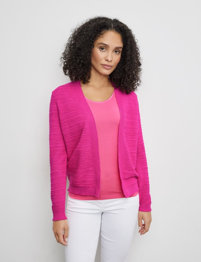 Gerry Weber Open cardigan made of cotton/linen Strikkevarer Rosa | NCCS0504