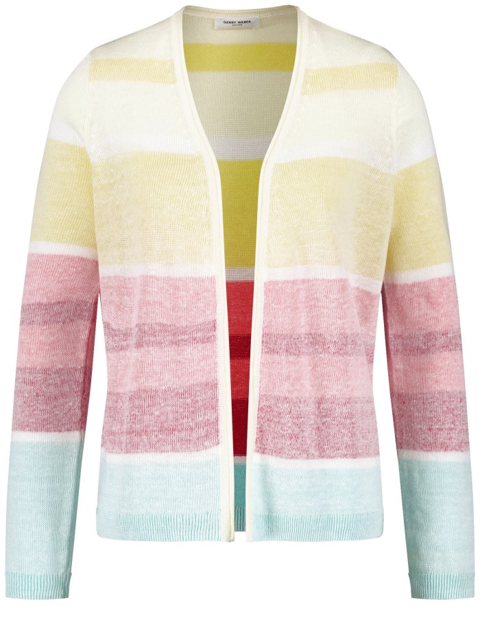 Gerry Weber Open cardigan with colour blocking Strikkevarer Multicolor | YDML9307