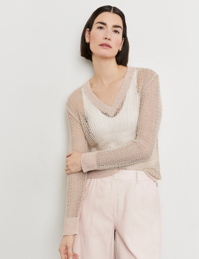 Gerry Weber Openwork jumper Strikkevarer Beige | NTYM6096