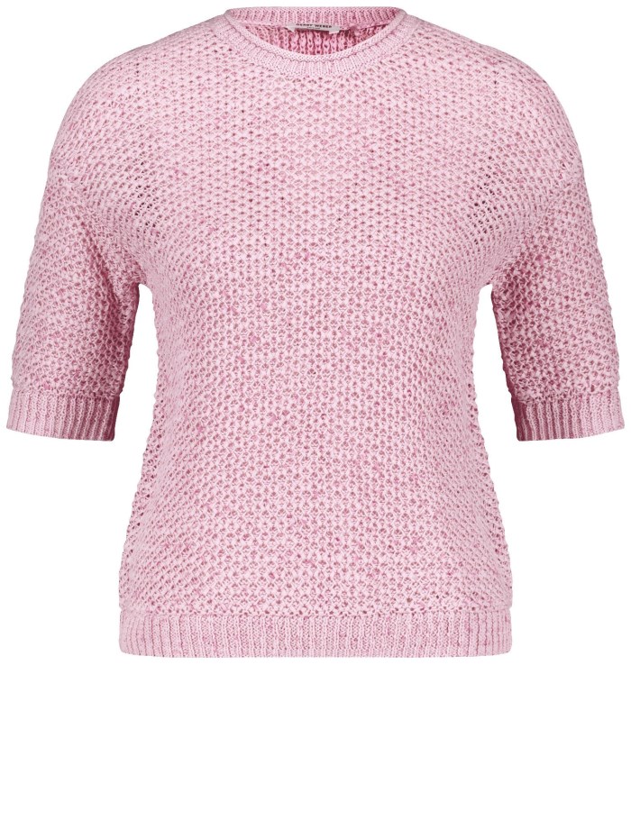 Gerry Weber Openwork jumper with mid-length sleeves Strikkevarer Rosa | AXCO8485