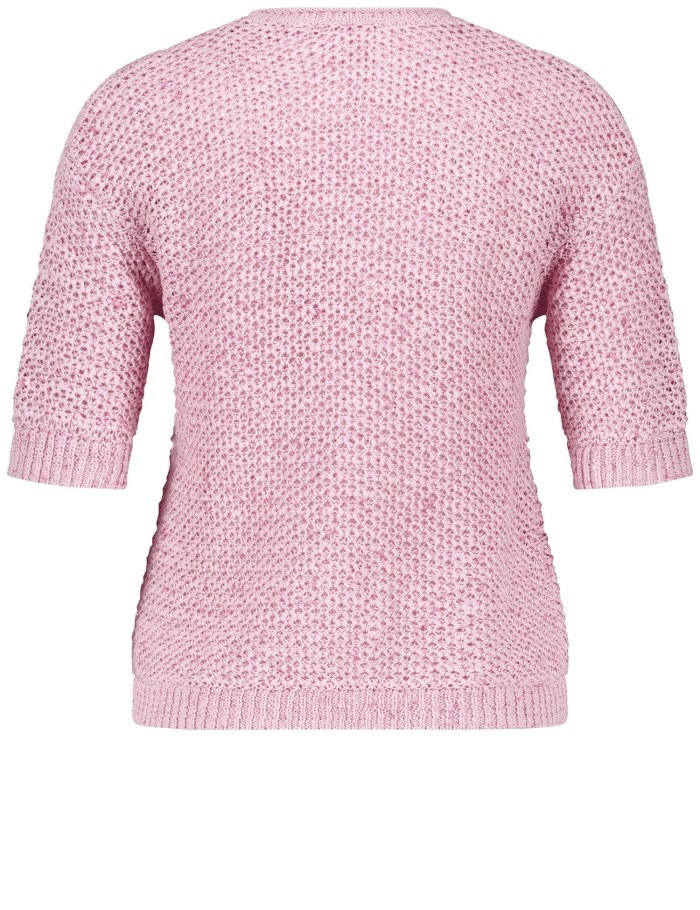 Gerry Weber Openwork jumper with mid-length sleeves Strikkevarer Rosa | AXCO8485