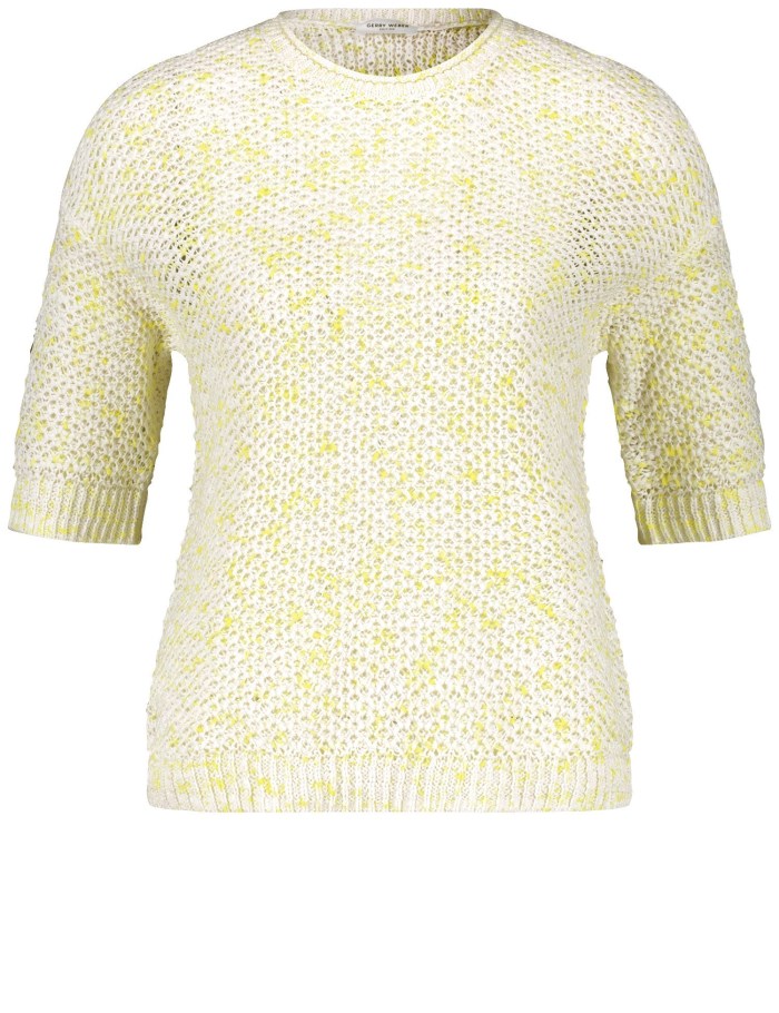 Gerry Weber Openwork jumper with mid-length sleeves Strikkevarer Gul | HBCY7661