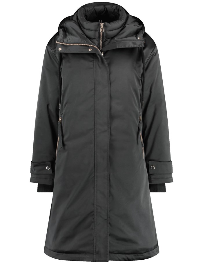 Gerry Weber Outdoor coat with a quilted insert Jakker Svarte | XHWV7951