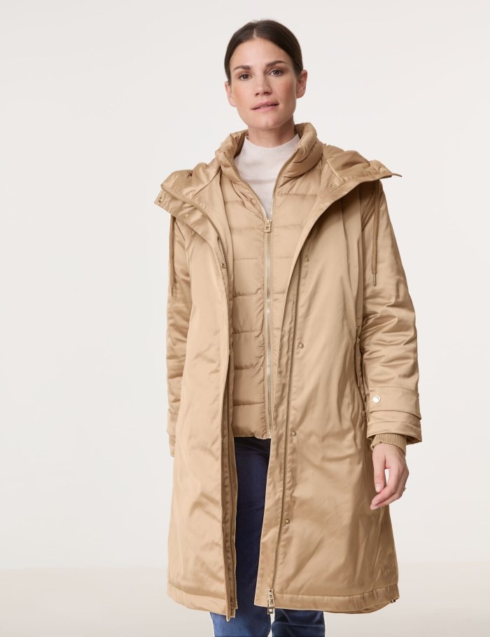 Gerry Weber Outdoor coat with a quilted insert Jakker Brune | HVNG9154