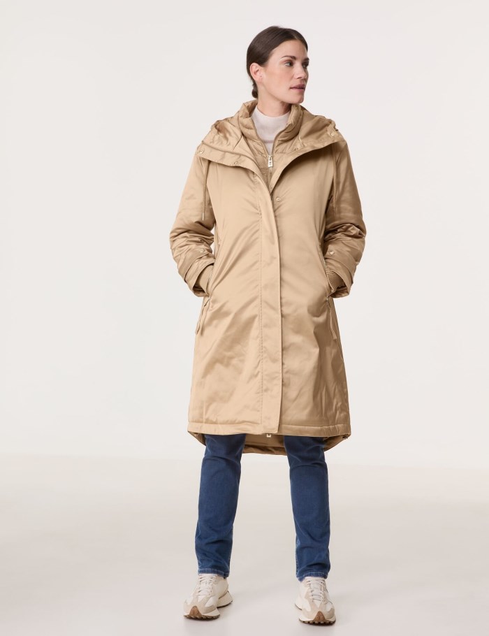 Gerry Weber Outdoor coat with a quilted insert Jakker Brune | HVNG9154