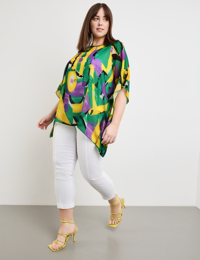 SAMOON Oversized blouse with layered look Bluse Grønn | AWKF2602