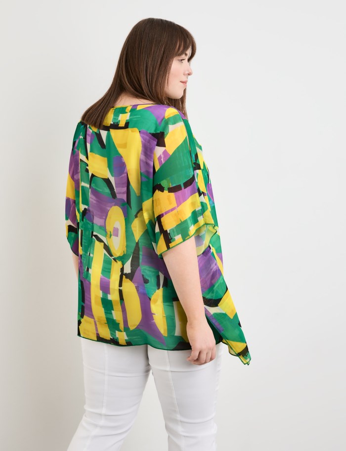 SAMOON Oversized blouse with layered look Bluse Grønn | AWKF2602