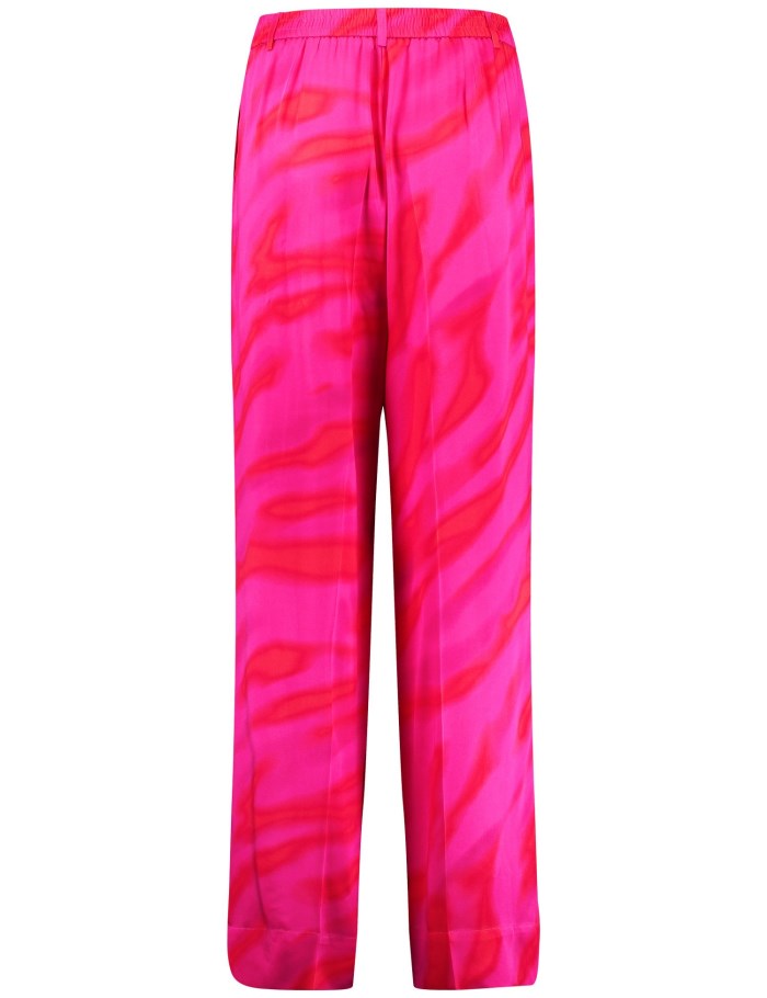 TAIFU Palazzo trousers made of elegant satin Bukser Rosa | AJQC6269