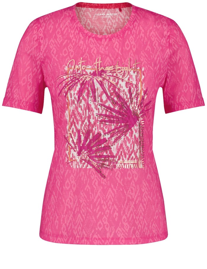 Gerry Weber Patterned T-shirt with a front print T-skjorte Rosa | TLSY3658