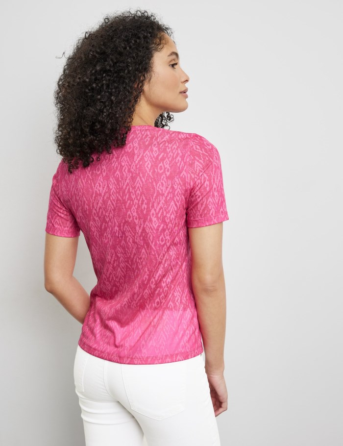 Gerry Weber Patterned T-shirt with a front print T-skjorte Rosa | TLSY3658