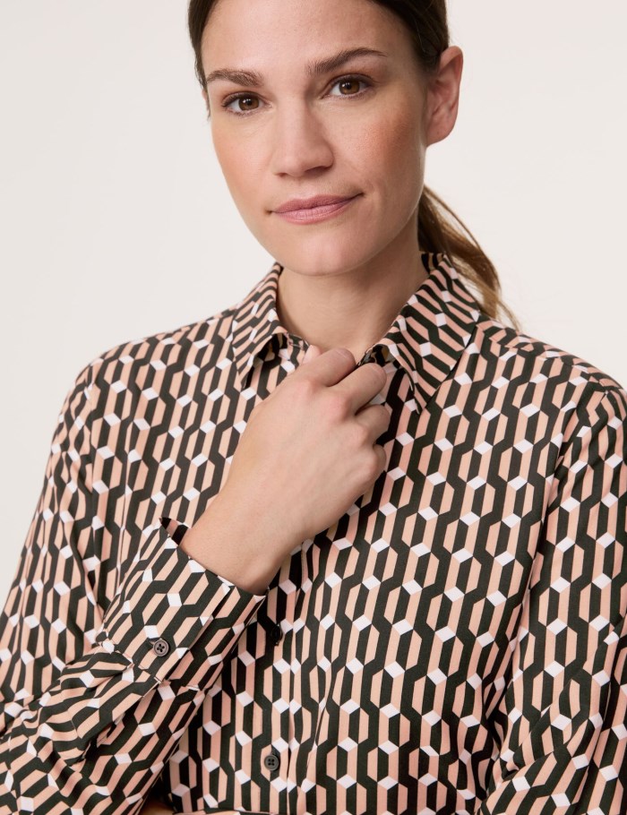 Gerry Weber Patterned blouse made of sustainable fabric Bluse Brune | ZVLJ9931